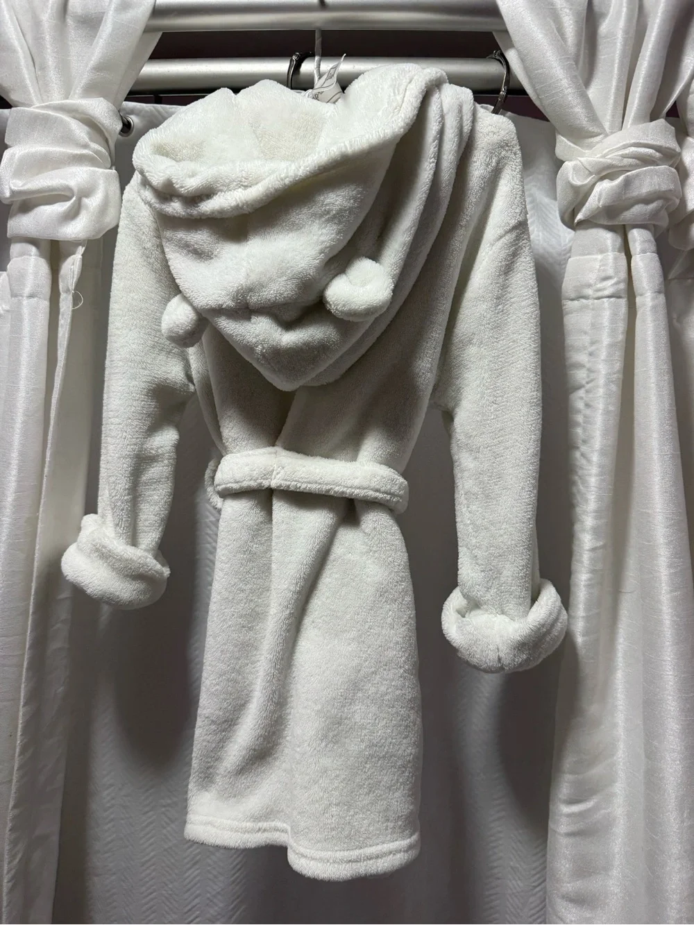 GAP Baby Plush Hooded Robe in Off-White